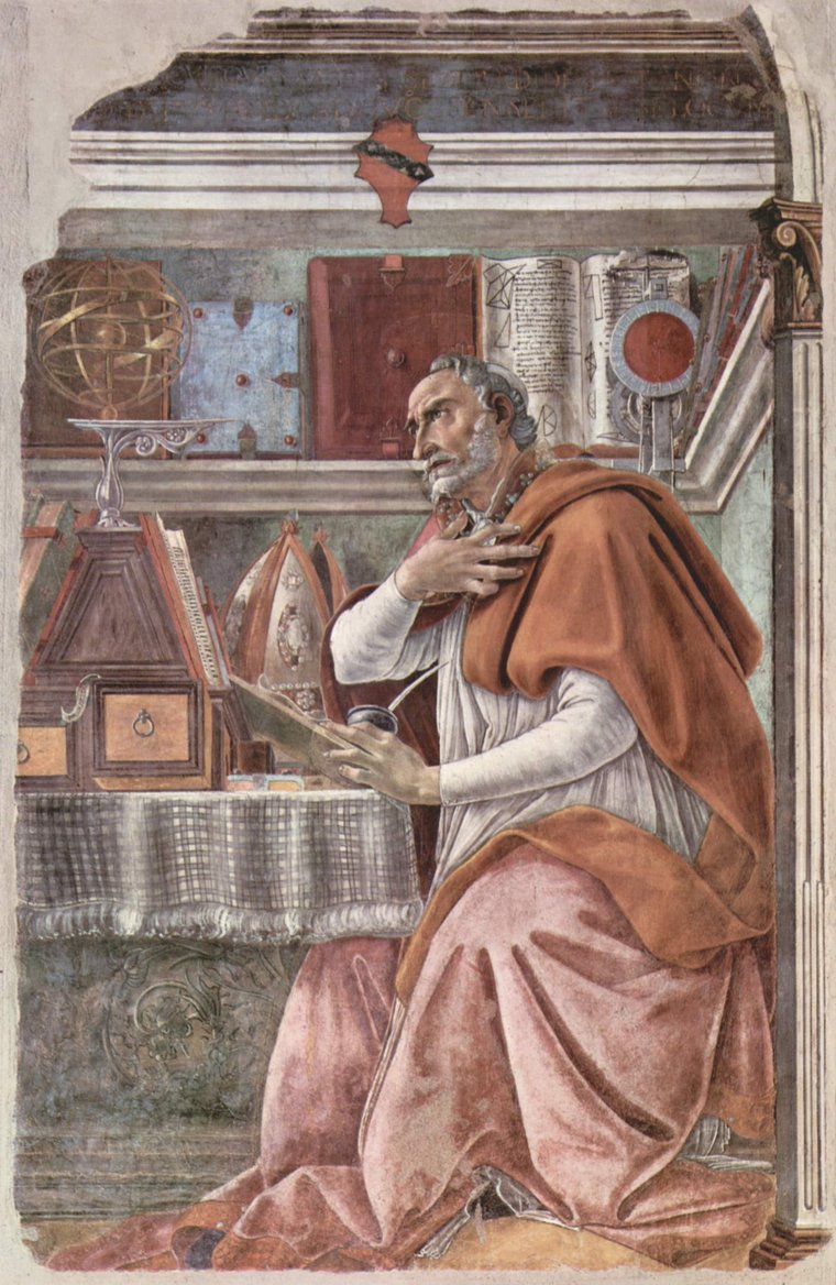 Saint Augustine in his study, fresco by Sandro Botticelli