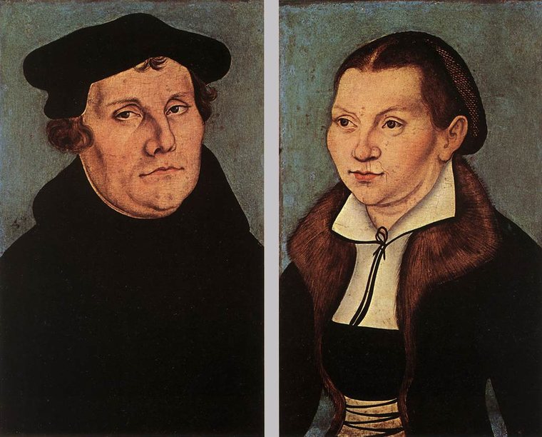 Martin Luther and Katharina von Bora, double portrait by the workshop of Lucas Cranach the Elder